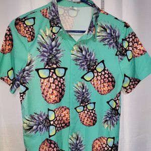 Funnycokid - Cool Pineapple Summer Button Down